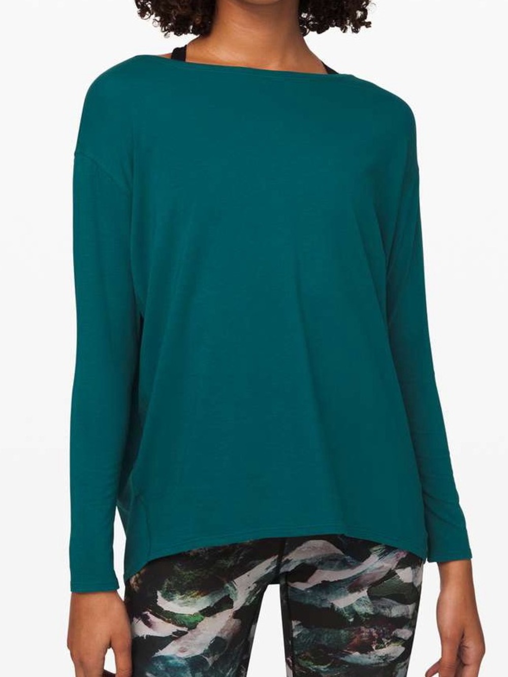 Lululemon Back in Action Long Sleeve Top Teal Sz 8